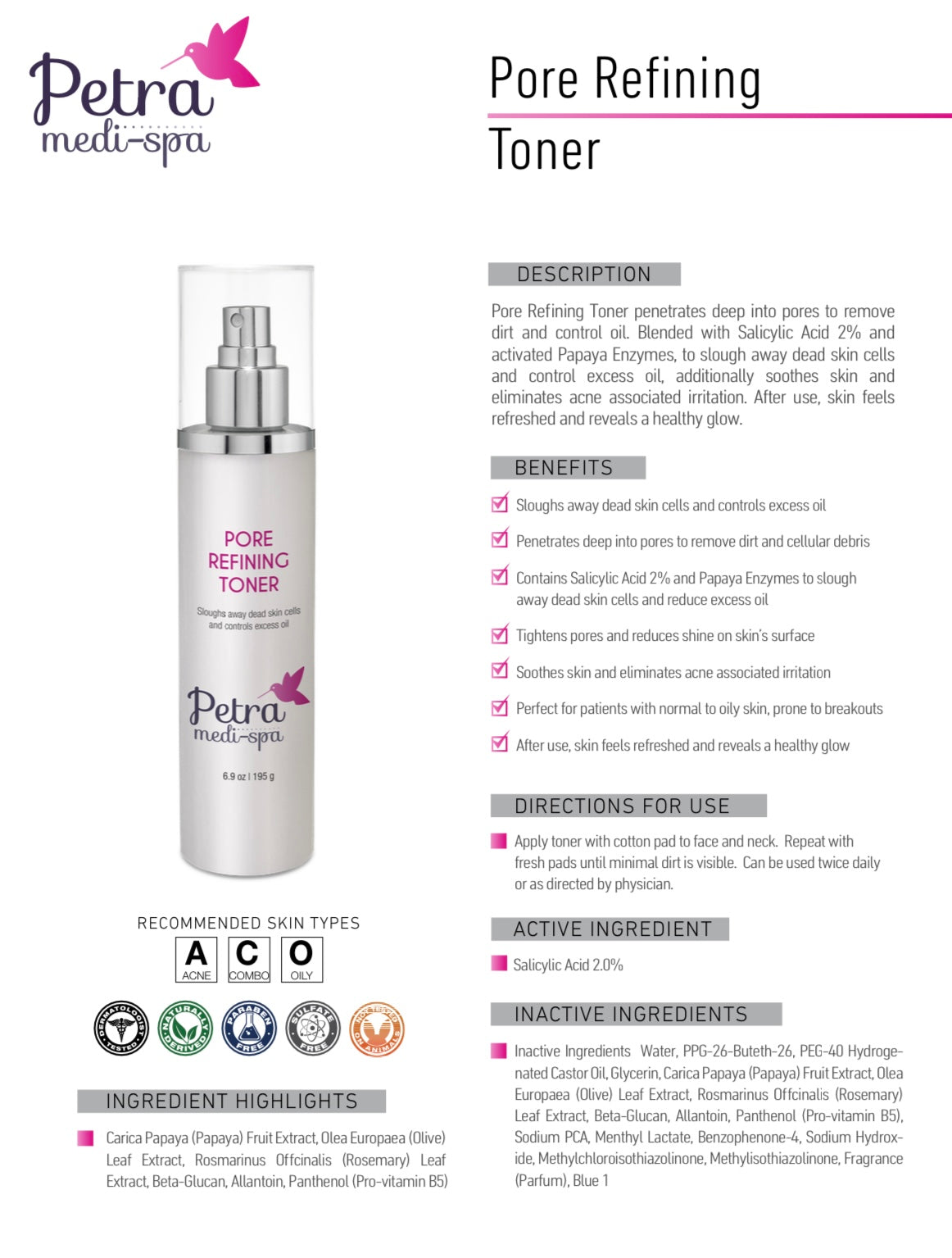 PORE REFINING TONER